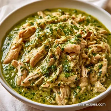 Slow Cooker Salsa Verde Chicken for 6 Recipe Card