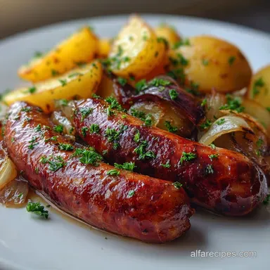 Smoked Sausage with Potatoes and Onions for 4 Servings Recipe Card