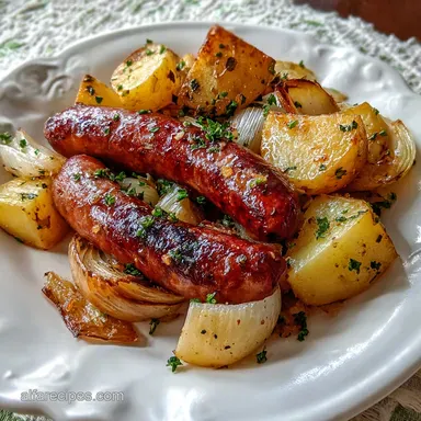 Smoked Sausage with Potatoes and Onions for 4 Servings