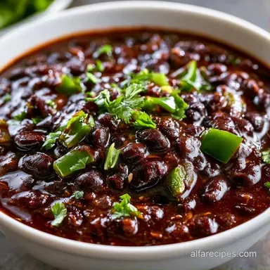 Spicy Black Bean Soup for 4 Servings Recipe Card