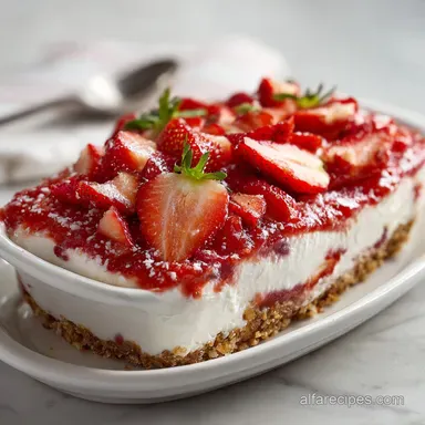 Strawberry Pretzel Salad Recipe: Silky Filling Recipe Card