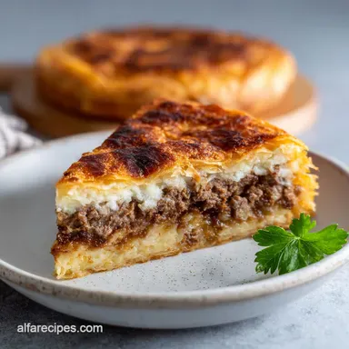 Kreatopita Recipe for 9 Servings Recipe Card