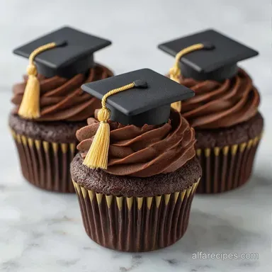 Unique Graduation Cap Cupcakes for 24 Recipe Card