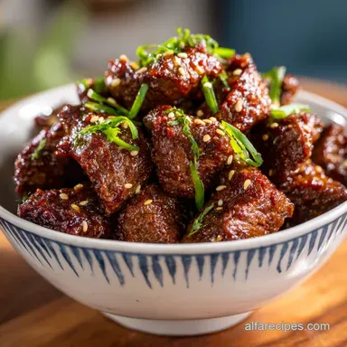 Korean Steak Bites for 4 Servings Recipe Card