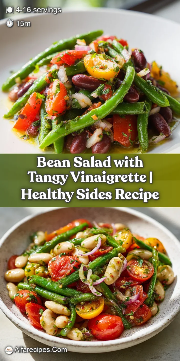Close-up of plump, glistening beans tossed in a vibrant vinaigrette, highlighting the fresh herbs and colorful ingredients.