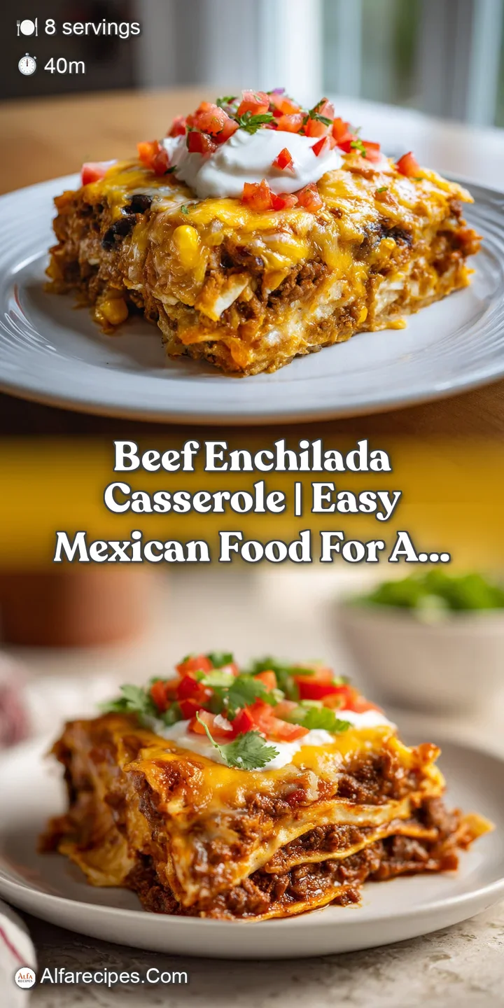 Melted golden cheese blankets tender beef and red enchilada sauce in a mouthwatering close-up.