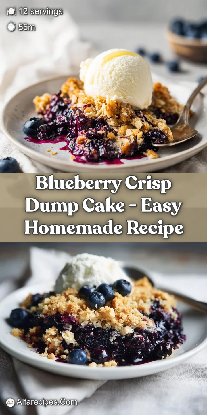 Close-up of a fork piercing the tender, baked blueberries beneath a crunchy, toasted oat topping.