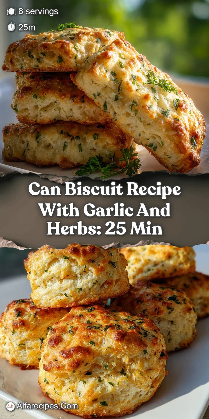 Close-up of a warm biscuit, its flaky layers glistening with melted butter and dotted with aromatic herbs.