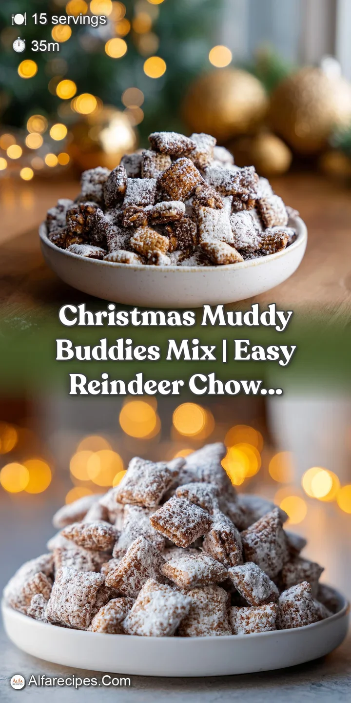 Close-up of crunchy chocolate cereal squares coated in a shimmering white powdered sugar glaze.