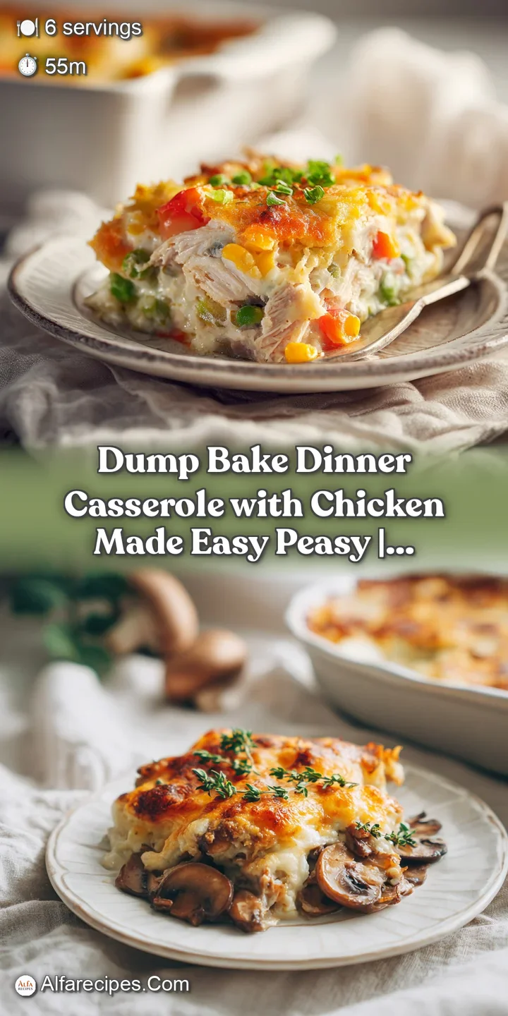 Close-up of tender chicken and tender vegetables peeking through a rustic, golden-baked topping.