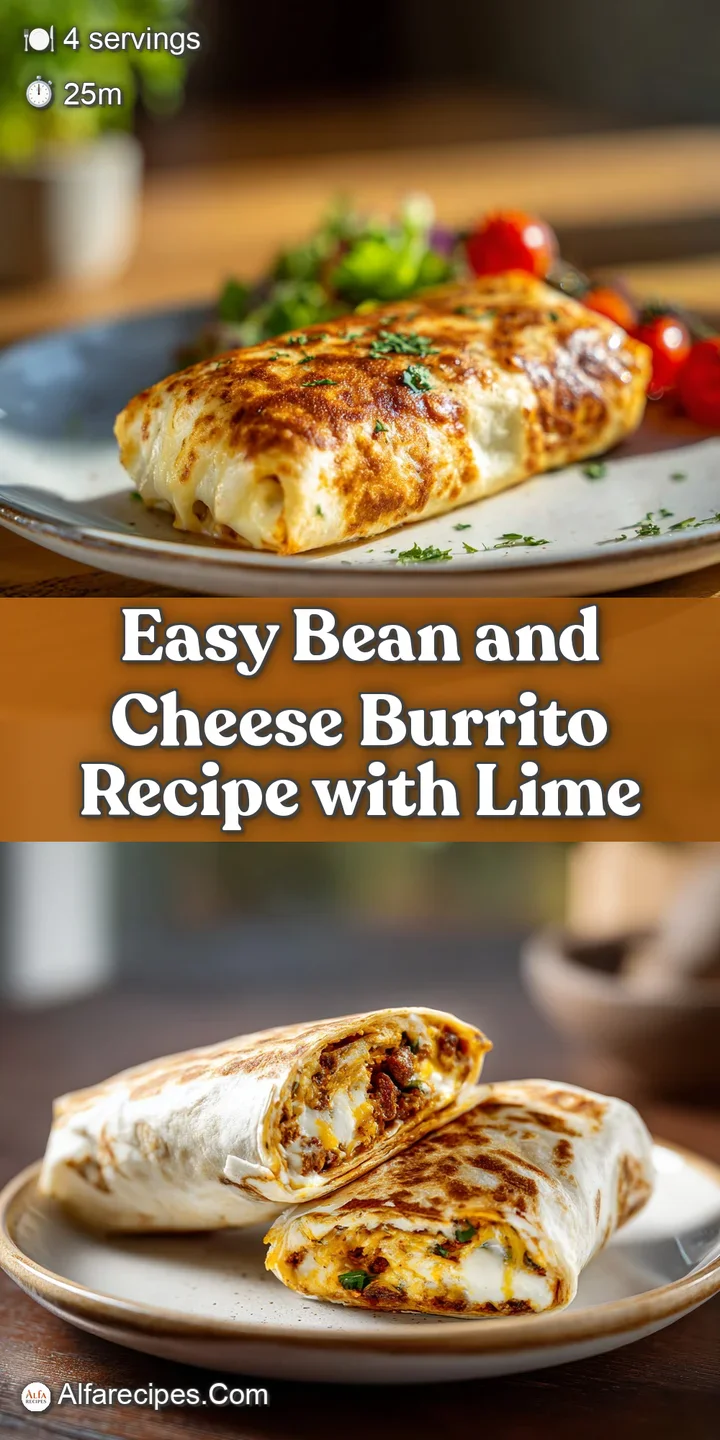 Close-up of a warm bean and cheese burrito, showcasing the soft tortilla, gooey cheese, and rich bean texture.