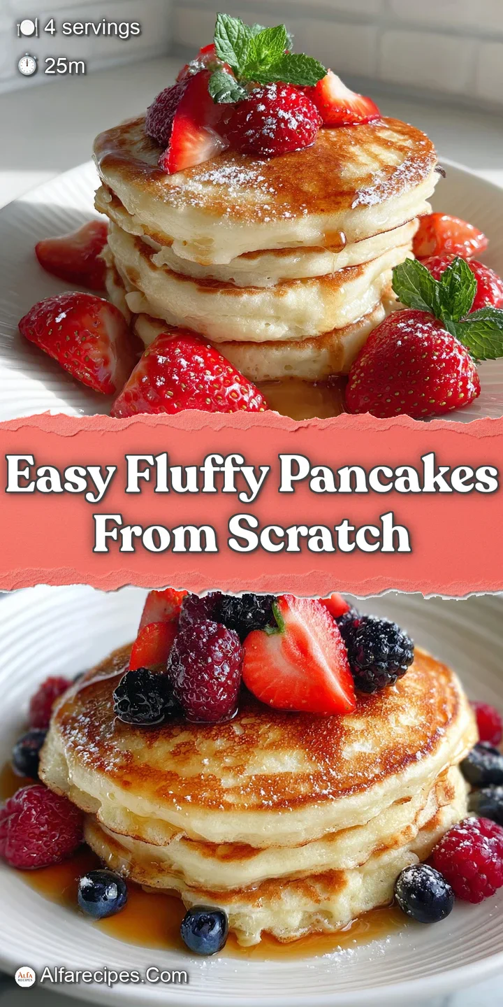 Close-up of soft, golden pancakes, steam rising slightly. Syrup glistens on the porous surface, awaiting a bite.