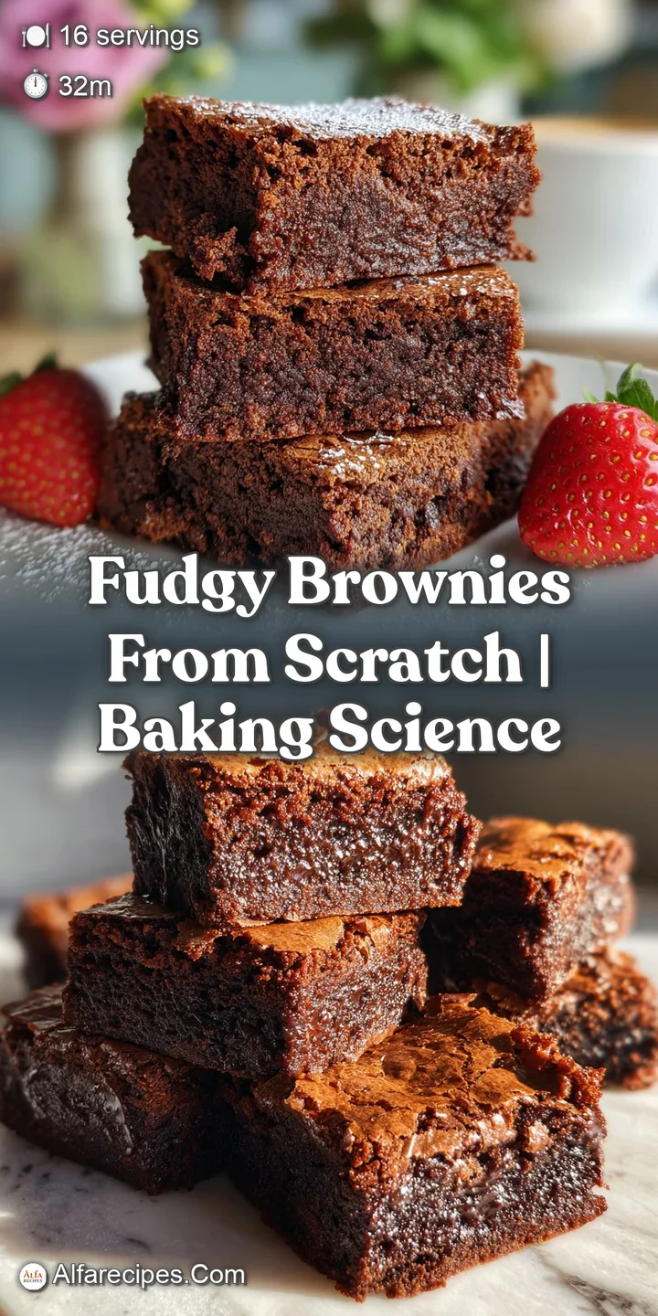 Close-up shot of a fudgy brownie, showing the glossy, dark chocolate surface and slightly chewy texture. Irresistibly rich...