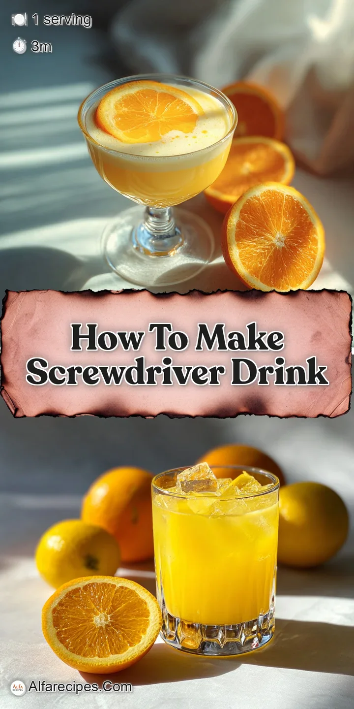 Close-up of a chilled screwdriver, condensation clinging to the glass, showcasing the drink's vibrant color and icy texture.