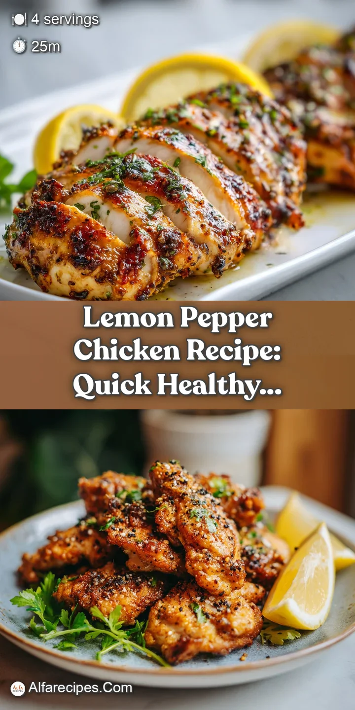 Close-up of lemon pepper chicken: glistening with oil, speckled with black pepper. A juicy, flavorful bite is implied in t...