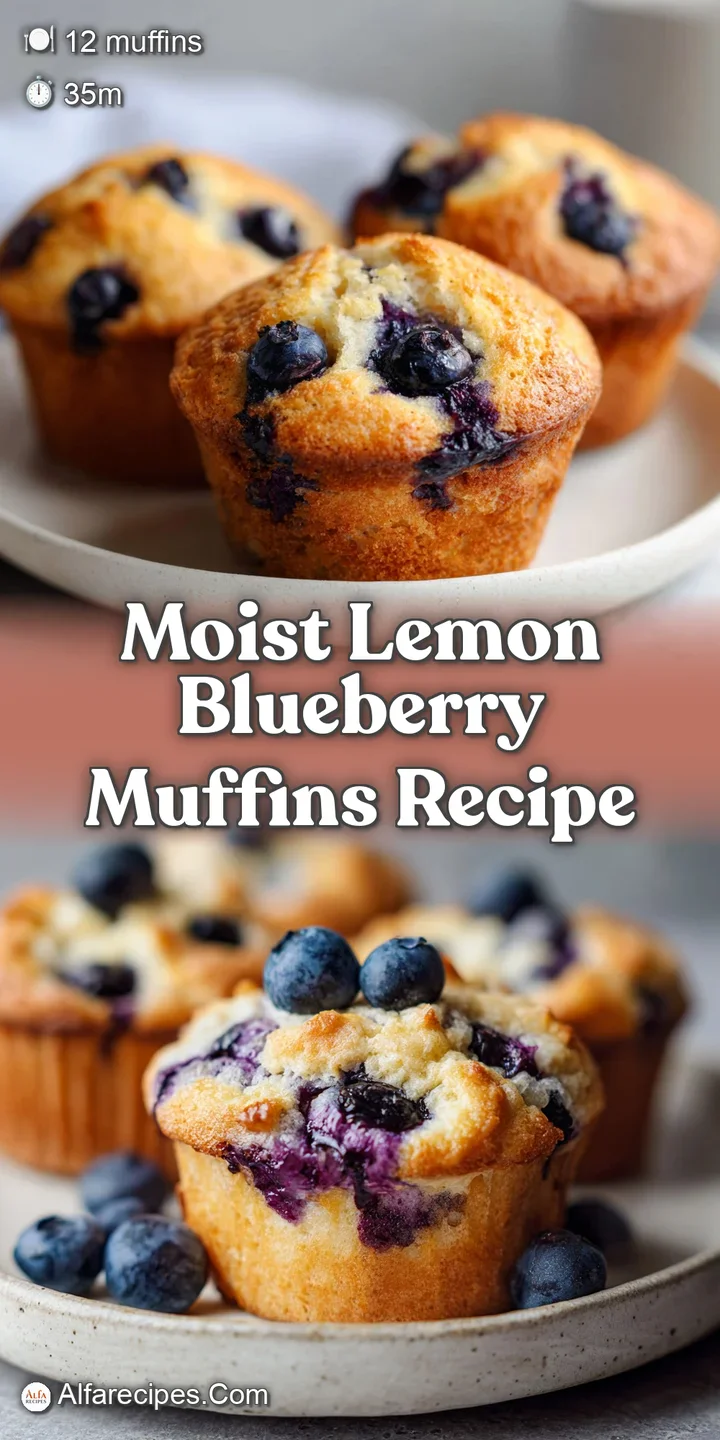 Close-up of a lemon blueberry muffin with a cracked top, showcasing juicy blueberries baked into the golden batter.