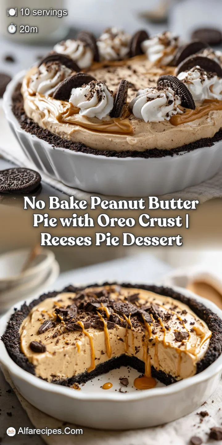 Smooth, pale peanut butter filling with a hint of chocolate drizzle on a dark, textured crust.