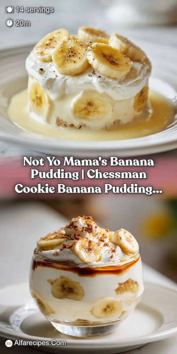 Close-up of velvety banana pudding with dollops of whipped cream and sweet, tender banana slices.