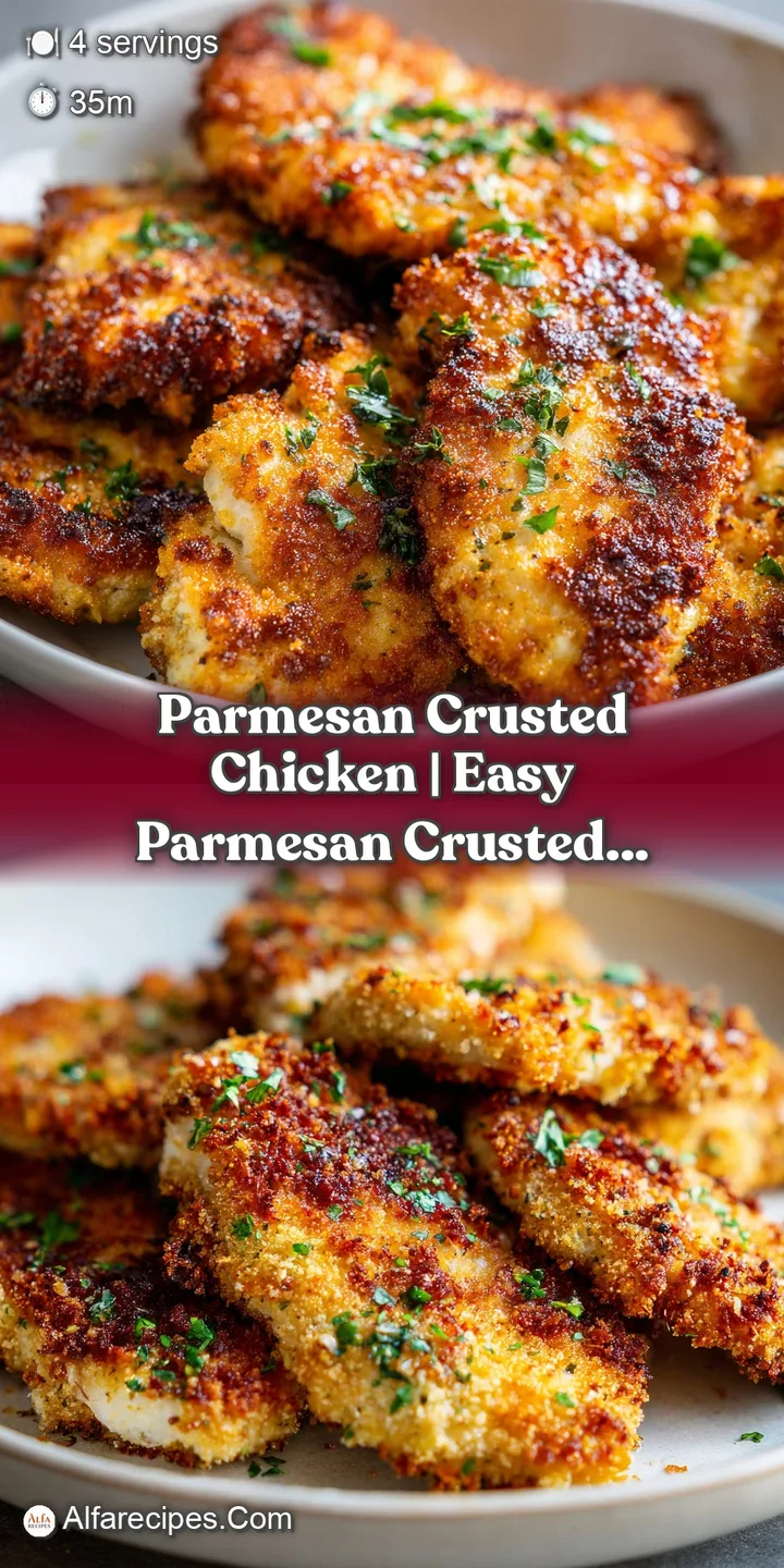 Close-up of a crispy, golden-brown cheese crust with melted parmesan bubbles and a hint of fresh green herbs.