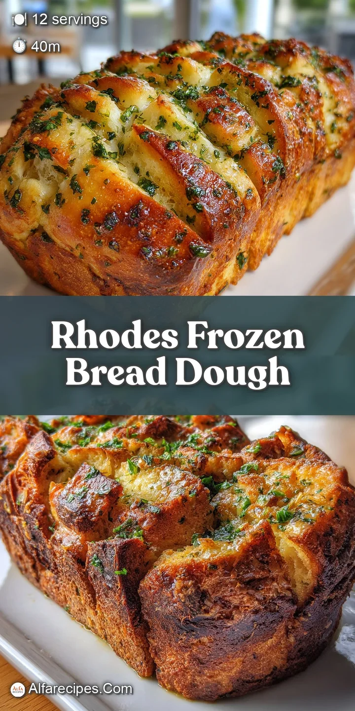 Close-up on a warm Rhodes roll revealing a fluffy, soft interior. Golden crust with butter adds to the visual appeal of fr...