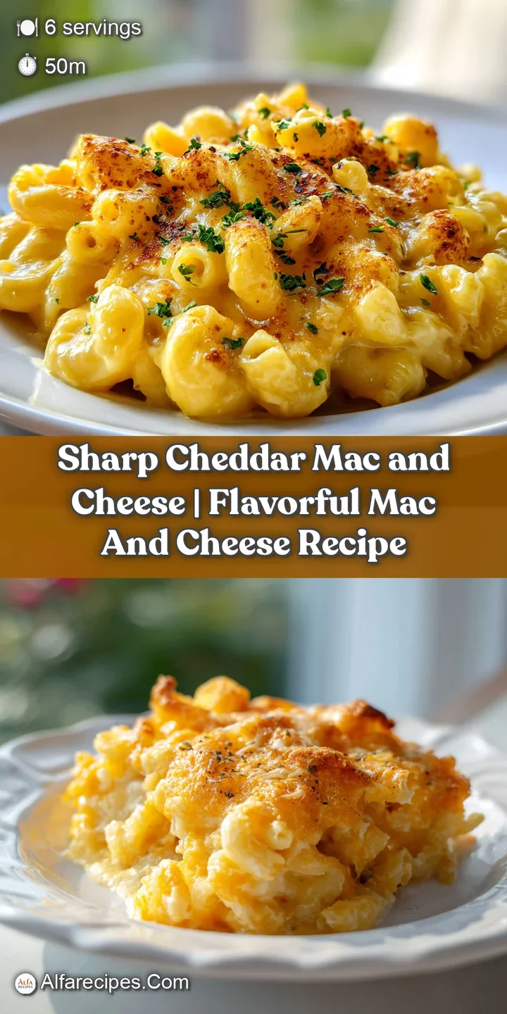 Close-up of sharp cheddar mac and cheese, oozing with cheesy goodness. Golden, bubbly, and irresistibly creamy texture is ...