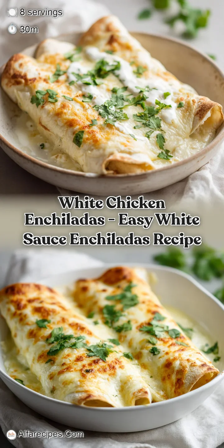 Close-up of shredded chicken and creamy sauce peeking from a golden tortilla, dusted with herbs.