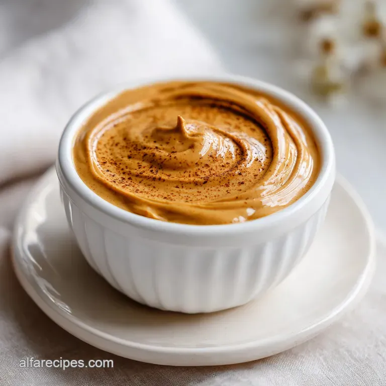 Creamy tan smoothie elegantly poured in tall glass. Drizzled peanut butter, sliced banana, & coffee beans create visual ap...