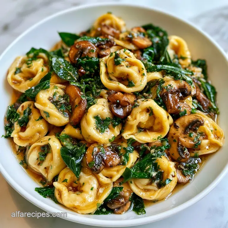 Cheese Tortellini with Mushrooms: Nutty Brown Butter & Sage