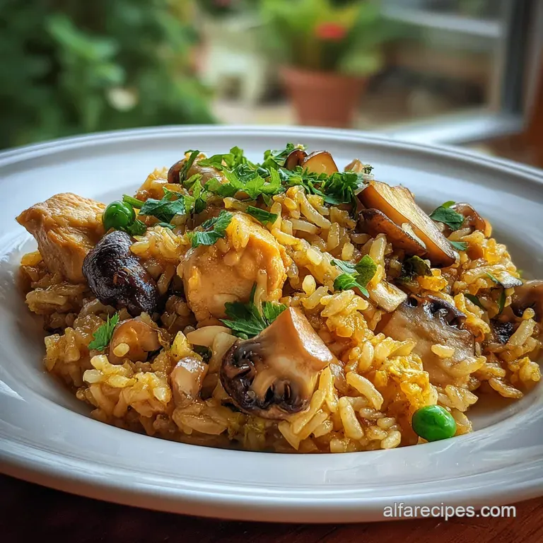 Chicken Mushroom Rice One Pot Meal