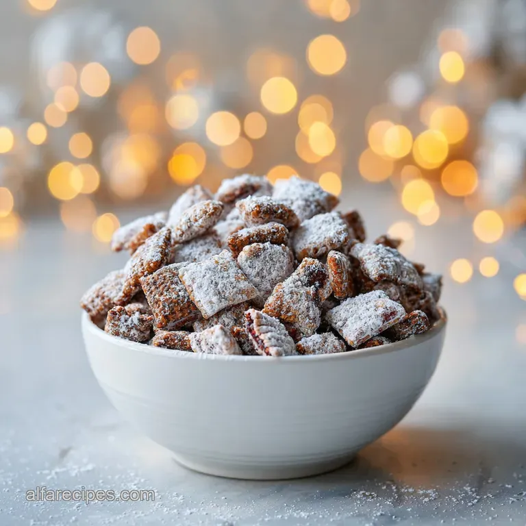Christmas Muddy Buddies Mix: Shatter-Crisp Puppy Chow
