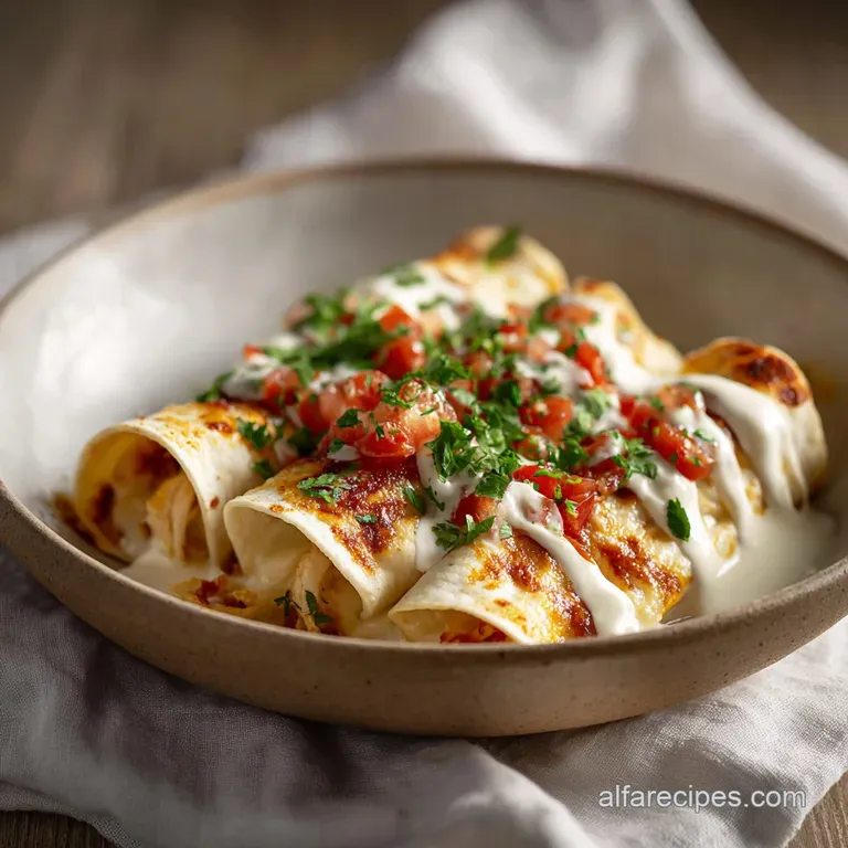 White Chicken Enchiladas: Creamy and Hearty