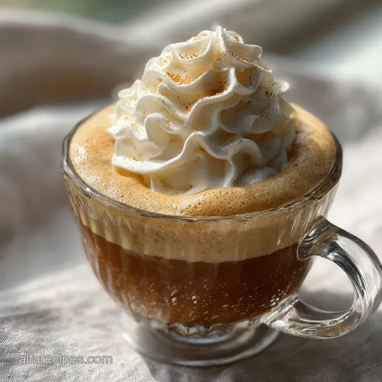 Tall glass of iced coffee topped with airy, light cold foam, garnished with a coffee bean on a bright counter.