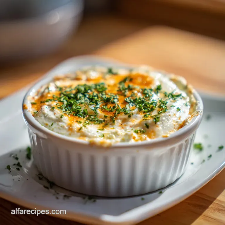 Creamy white dip artfully spread on a dark wooden board, surrounded by crisp veggies and toasted baguette slices.