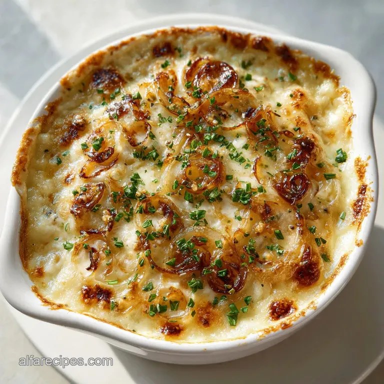 French Onion Fondue Dip: Slow-Cooked and Creamy