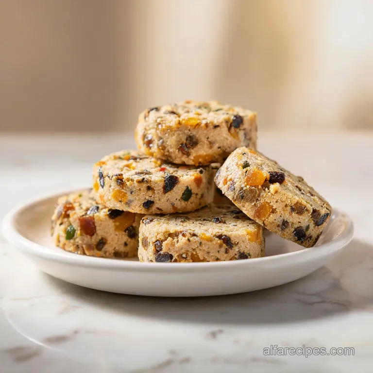Glazed Fruitcake Shortbread Cookies