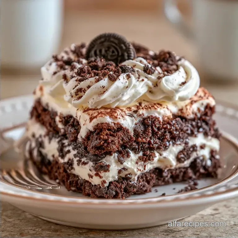 Easy No Bake Dessert Lasagna with Oreos