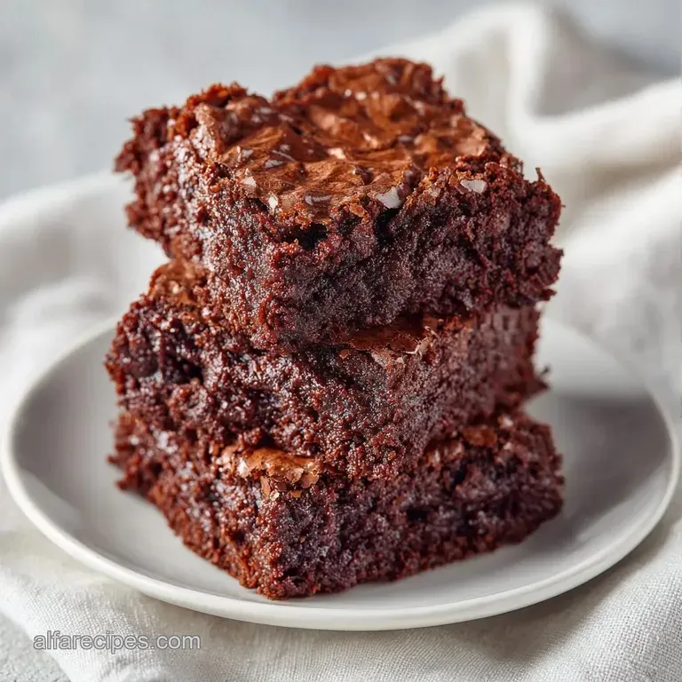 A dense chocolate square dusted with powdered sugar and paired with a fresh raspberry on a white marble plate.