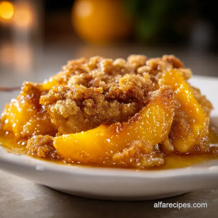Peach Cobbler Dump Cake with Cake: Buttery and Crisp