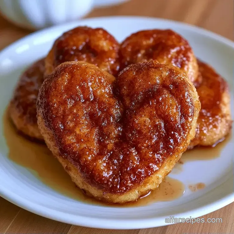 Heart-shaped flaky pastries dusted with powdered sugar, elegantly arranged on a marble slab with a linen napkin.