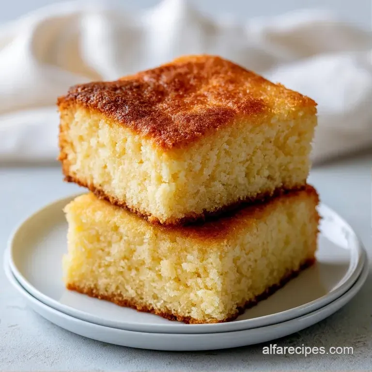 Neatly stacked buttery dessert squares on a ceramic plate, drizzled with glossy icing and bright sprinkles.