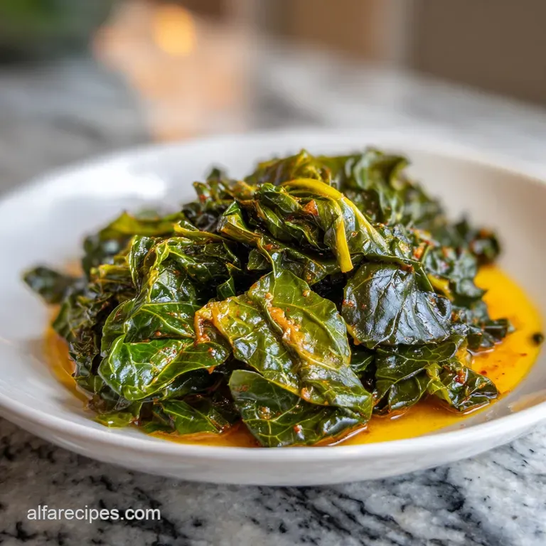 A vibrant, colorful plate of Southern cabbage: tender greens and smoky bacon create a comforting, inviting visual.