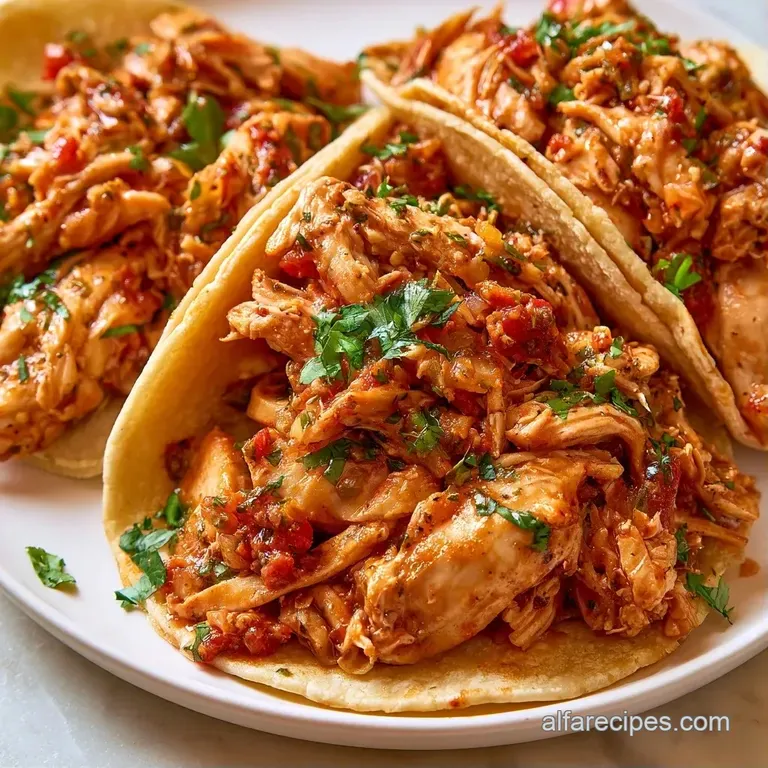 Three small tacos lined up on a rustic platter with bowls of vibrant salsa verde and creamy guacamole on the side.