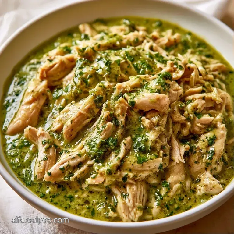 Plated shredded chicken topped with fresh cilantro and lime wedges, surrounded by colorful corn tortillas.