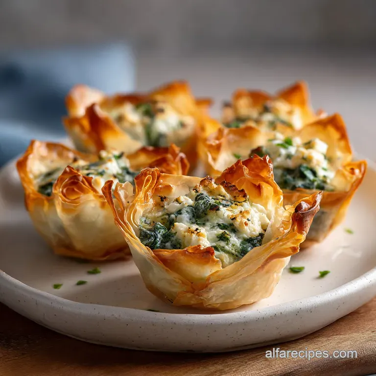 Filo Cup Appetizer with Spinach and Feta