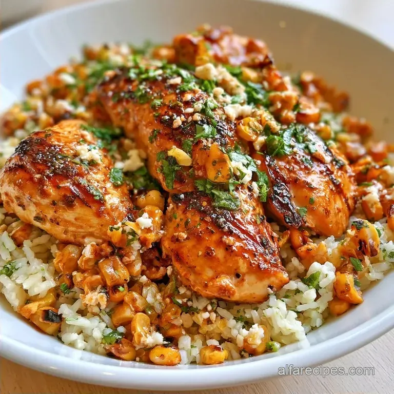 High Protein Street Corn Chicken Rice Bowl