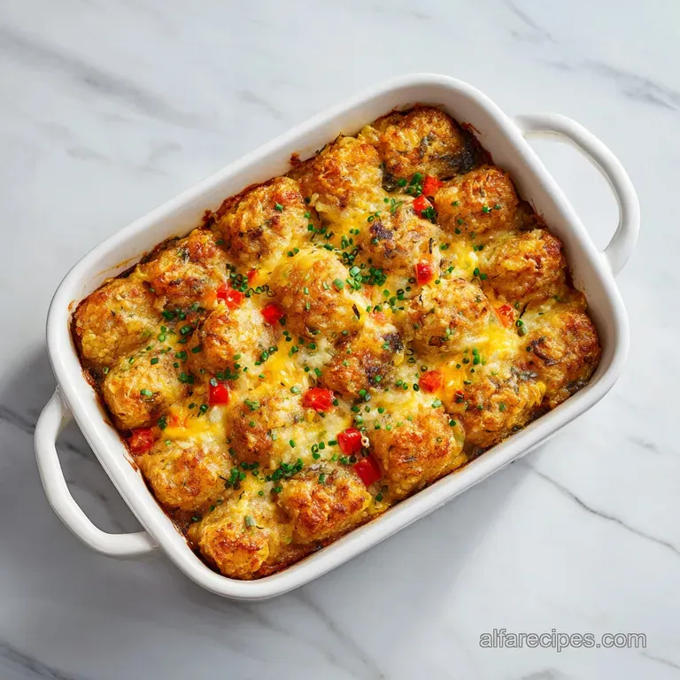 Tater Tot Breakfast Casserole: Crispy and Creamy