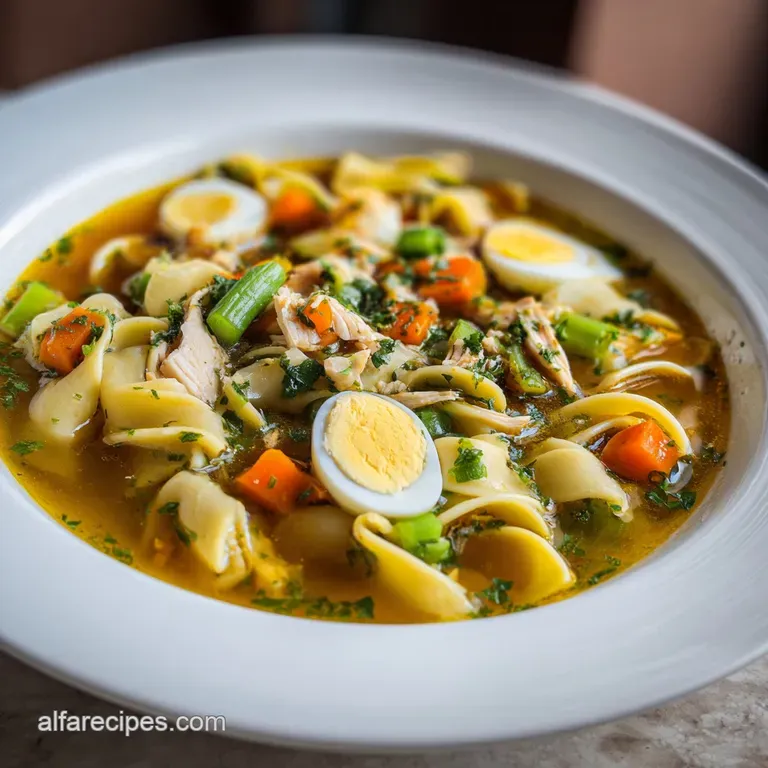 Turkey Soup: Golden Noodles and Vegetables