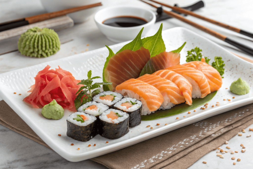 Can you make sushi with raw salmon? A vibrant sushi platter