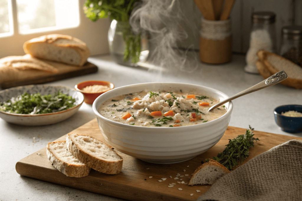 Chicken and wild rice soup with Campbell’s Cream of Chicken Soup