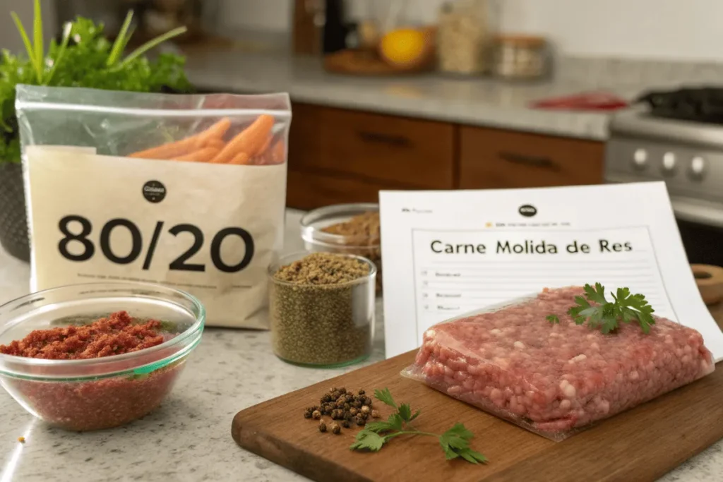 Packaged ground beef vs fresh carne molida with spices